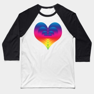 Rainbow Gradient Nested Hearts Baseball T-Shirt